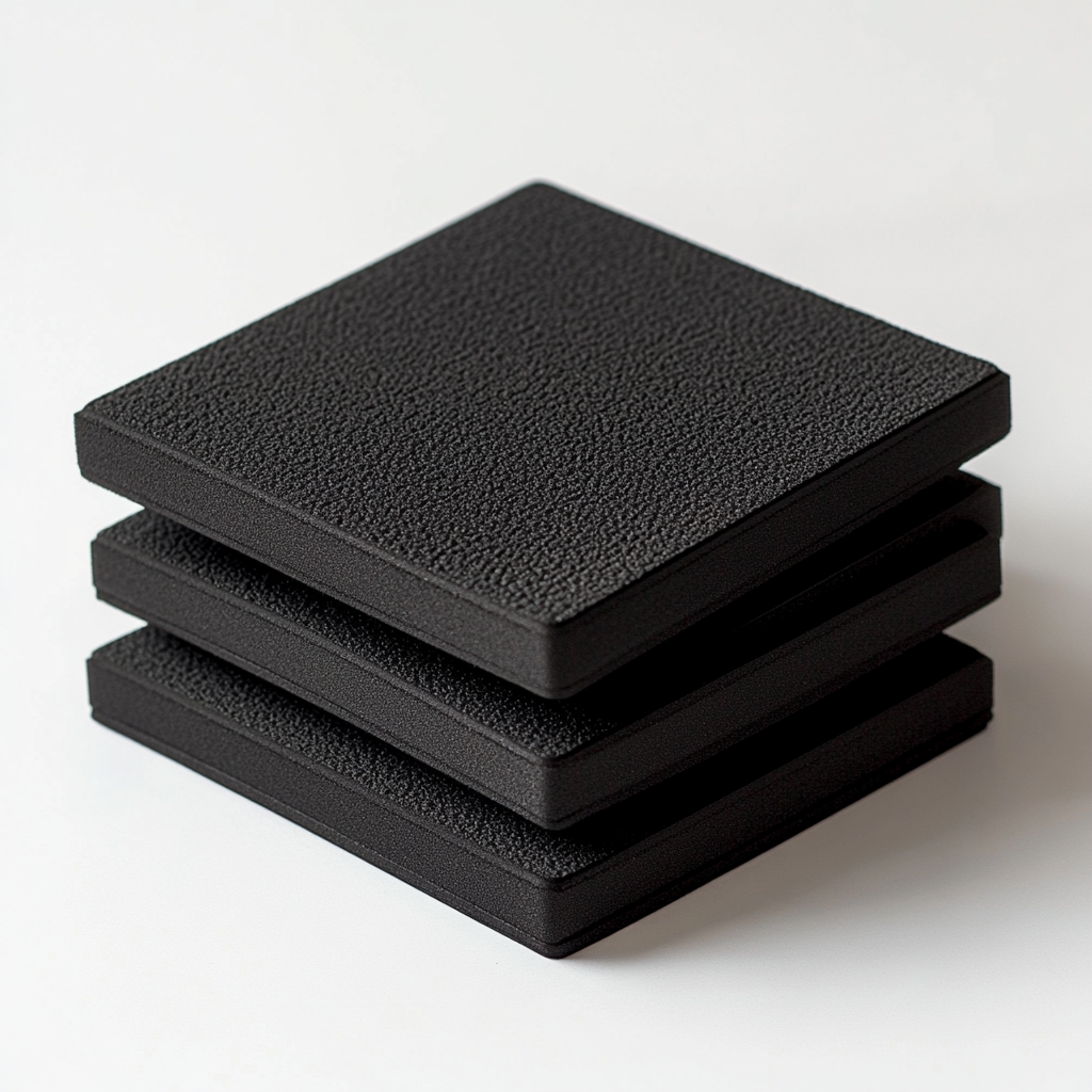 Quyrn Non-Slip Furniture Coasters - 8 Pack Heavy Duty Rubber Pads for Sofa & Bed - Self-Adhesive Floor Protectors for Hardwood & Laminate - Black